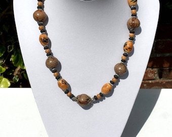 Chunky Beaded Necklace, Handmade Necklace