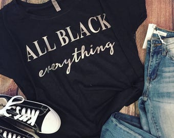 Ladies All Black Everything Slouchy Shirt