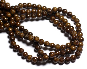 20pc - beads - Jade balls 6mm Brown ochre - 4558550024800