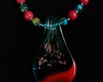 Glass Focal Pendant Necklace