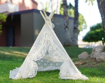 XS 3ft LACEY newborn teepee/photo prop tent/infant Lace teepee tent/doll tipi/baby teepee photo prop