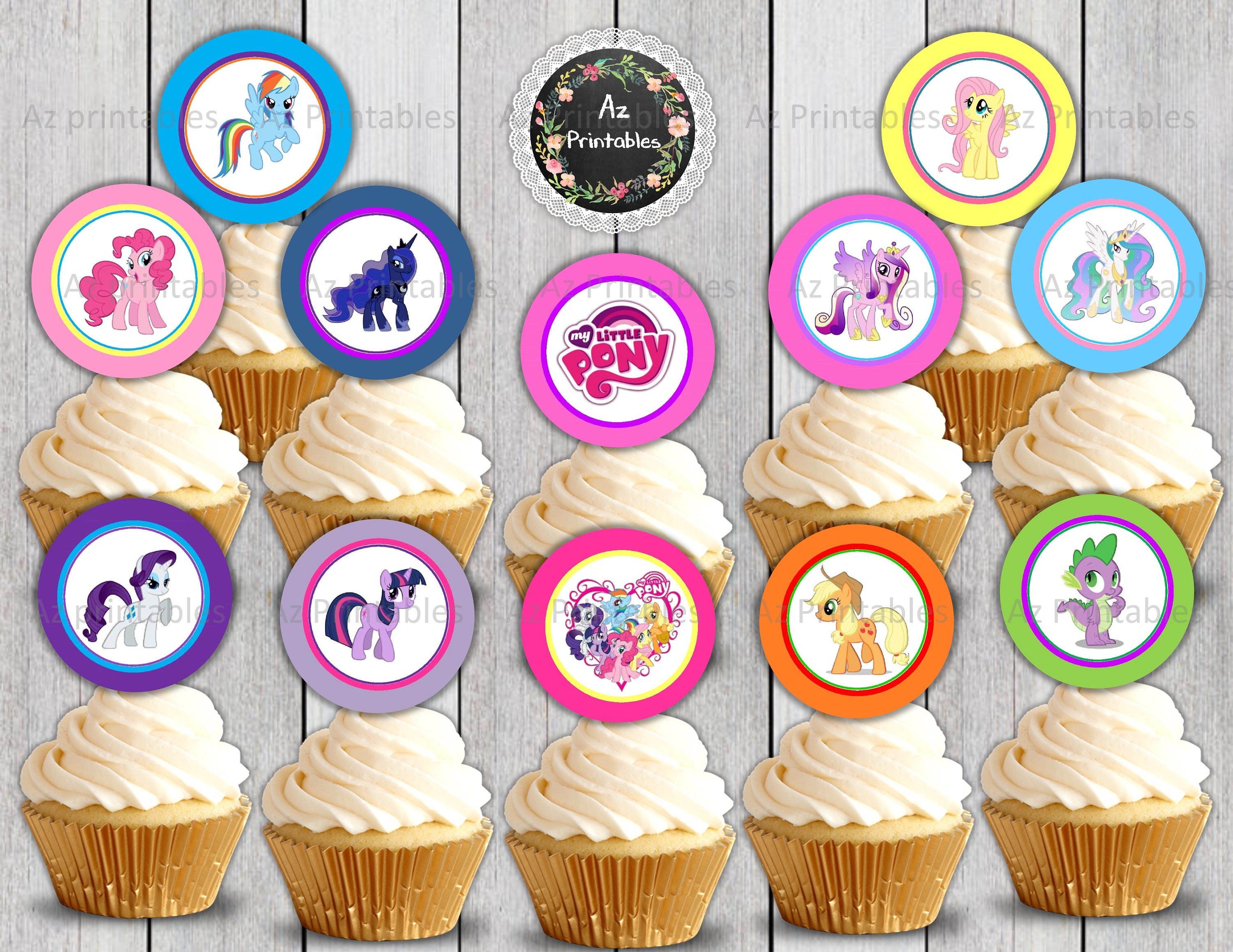 Printable my little pony cupcake topper digital birthday
