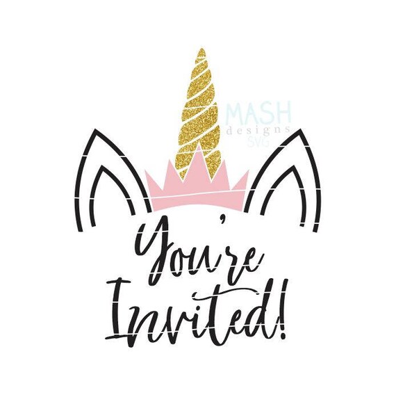 Download Unicorn birthday invitations svg, unicorn bday invite png ...