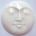 MS 13mm Round Moon Faces (2) Closed Eyes Carved Cow Bone Bali Fair Trade
