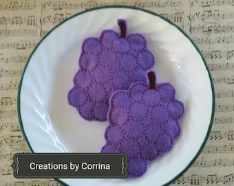 Felt Grape Set - Grapes - Pretend Play Food Set – Learning Toy – Toddler Gift – Preschool Toy – Fruit Felt Food – Bento Play Food