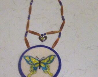 Butterfly beaded necklace