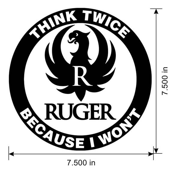 Ruger Gun decal sticker SIZE and COLOR CHOICE Free