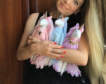 Unicorn doll Unicorn toy Tilda doll Unicorn plush Unicorn gifts for girls Rainbow unicorn Handmade Unicorn Birthday Birthday Girl Gift