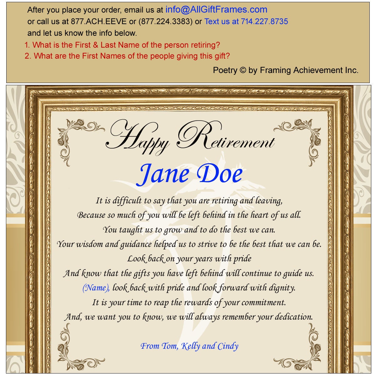 Personalized picture frame retirement gift best wishes ... Personalized picture frame retirement gift best wishes ...