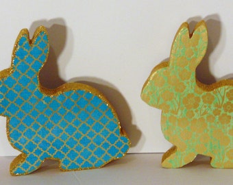 Handmade Wooden Easter Bunny Decoration, Easter Bunny, Easter Table Decoration, Easter Bunny Shelf Sitter, Bunny Statue, Bunny Figure
