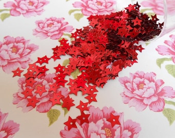 Sequins Stars Red Paillettes