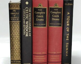 Black Decorative books; Rust Vintage Books; Book Décor; Decor Books; Vintage Books Décor; Instant Library; Book Centerpiece