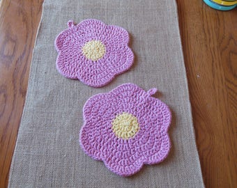 Handmade crocheted cotton wash cloth, face cloth, dish cloth