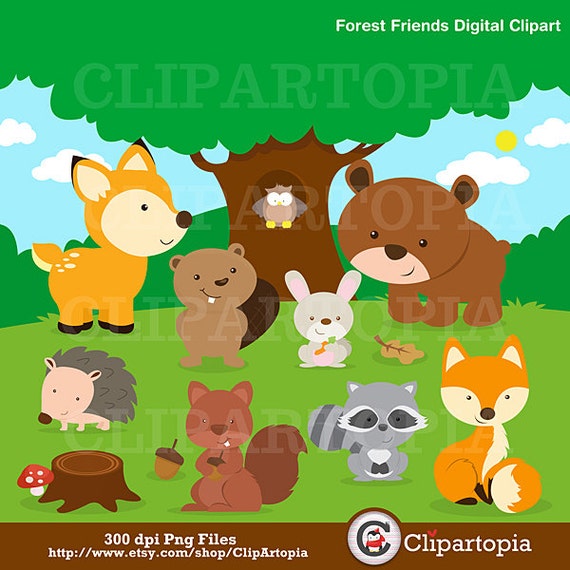 babies animal worksheet Animal Art Forest Woodland Friends Animal / Clip Clipart