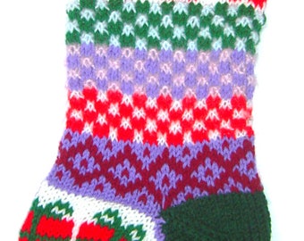 Hand Knit Personalized Christmas Stocking, fully lined