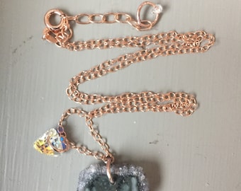 Amethyst stalactite crystal necklace