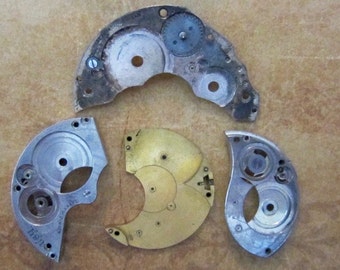 Vintage metal pocket Watch plates - Steampunk - Scrapbooking x12