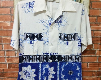 RARE Vintage 60's MALIHINI Hawaii Designers Collections Shirt Button Down