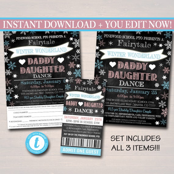 editable daddy daughter dance set school dance flyer party daddy daughter dance flyer ideas
