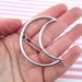 One Silver Plated Open Bezel Moon Hair Barrette for Resin, Crescent Hair Clip Blank #F188