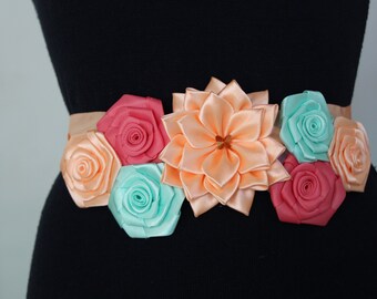 Peach Maternity Sash Tiffany Maternity Sash Pregnancy Sash Girl Maternity Sash Belly Sash Gender Reveal Sash Baby Shower Sash Peach belt