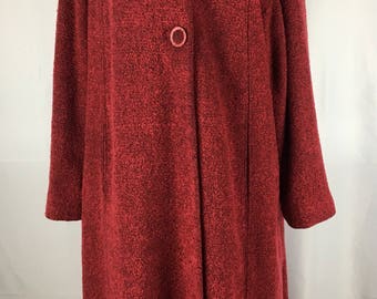 Vintage 1950s Red Boucle Coat M/L