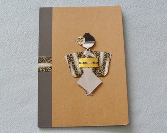 Carnet kokeshi geisha en papier japonais 17