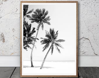 Palm Tree, Digital Download, beach decor, Home Decor, Printable Art, Printable Wall Art, Housewarming Gift, Photography, Black And White