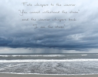 Fate whispers to the warrior you cannot withstand the storm