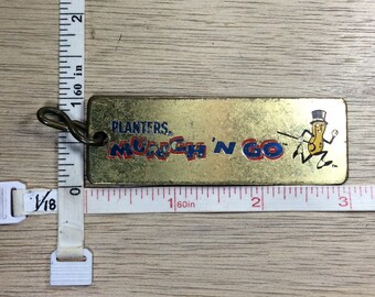 Vintage Brass Keychain Planters Munch N Go Mr Peanut Used