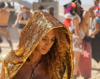 Reversible Sequin Goddess Robe- Multiple Colors- Color Changing Halloween Burning Man Festival Costume