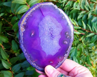 Agate Geode Slice - Agate Slice - Purple Agate