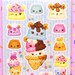 Kawaii bear ice cream stickers Kawaii bear stickers Kawaii food sticker Dessert sticker Cute ice cream stickers Cute pink blue pastel color