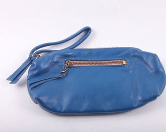 Blue Clutch, Solid, Bag, Purse, Pocketbook, Vintage, Handbag, Faux Leather, Small Evening Bag, Small Purse ~ Boom Thang ~ 160919