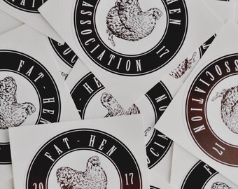 Chicken Sticker - Fat Hen Association Logo