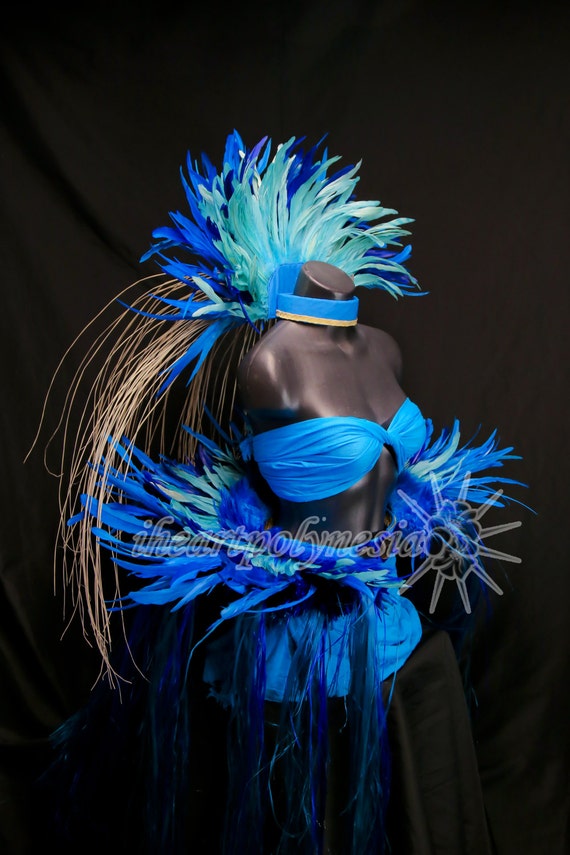 Tahitian dance sea blues costume