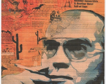 Hunter S Thompson by Kevin Mallon Blotter Art