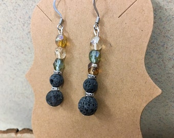 Hypoallergenic Aromatherapy Earrings, Essential Oil Diffusing Earrings, Diffusing Earrings, Lava Earrings, Lava Bead Earrings