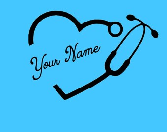 Personalized Monogram Name CNA RN Nurse Doctor Decal Sticker