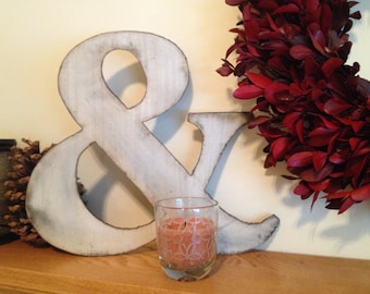 Ampersand, 7 inch, 10 inch, 14 inch Metal Ampersand, Industrial Style ampersand, Distressed Ampersand, Ampersand wall hanging, Wall decor