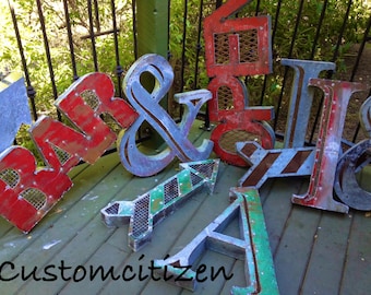 Galvanized Steel Ampersand, Metal Letters and Signs, &, Wedding Letters