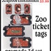 CLEARANCE SALE * Scrapbook Page Zoo Scrapbook Paper Layout Scrapbooking Embellishment 3d new Safari ticket Scrapbook Paper Piecing