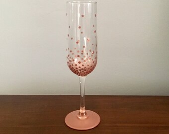 Rose Gold Bubbles Champagne Flute