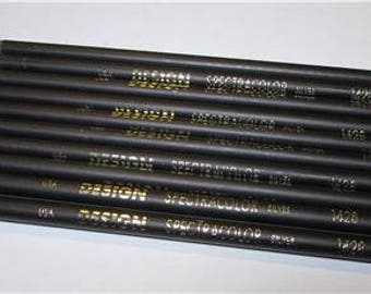 Lot of 10 Vintage Design Spectracolor Pencils Silver #1428 OOP / Hard to Find