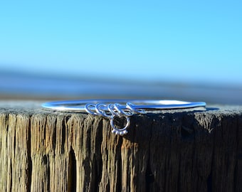 Eco Sterling Silver Charm Bangle