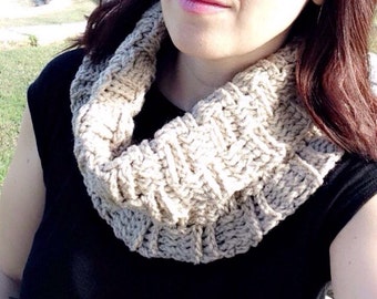 Basketweave crochet cowl