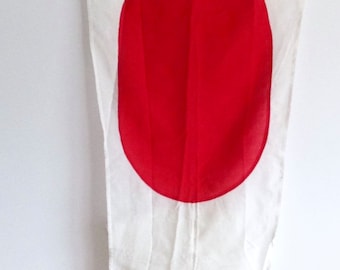 Vintage Nautical Military Signal Pennant Flag #1, HMAS Melbourne, White and Red Circle, Coastal Home