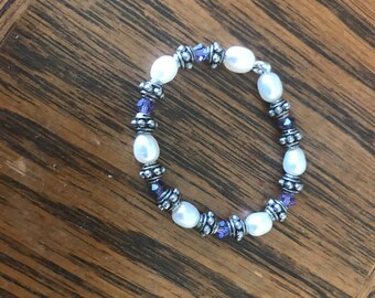 Vintage Baby Lavendar Bracelet Caution if Baby Starts to Chew on it Take Off Immediately