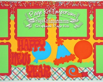 Scrapbook Page Kit Happy New Year 2 page Scrapbook Layout 043