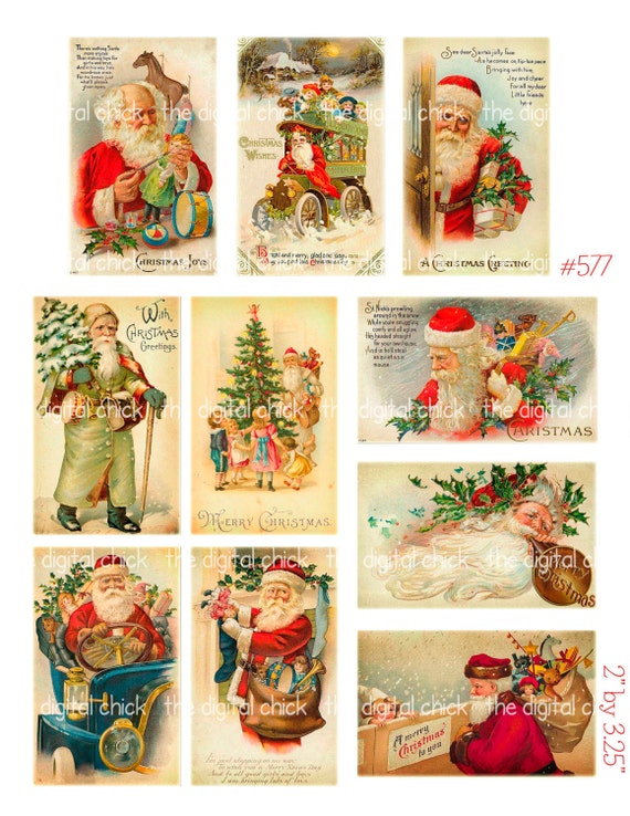 Vintage Santa Clausdigital clipart instant download